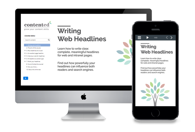 Contented writing training courses are online and self-paced distance learning courses that you can do on a mobile, tablet or desktop