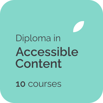 The Contented Diploma in Accessible Content teaches how to write accessible content for WCAG 2.2 Level AA web accessibility guidelines and web accessibility standards suitable for government writers, technical writers and web content writers in the UK, the USA, Australia, NZ and Canada